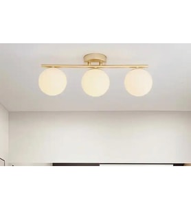 Rsylight Metal Modern Eskitme Kaplama Opal Camlı Tavan Plofyoner 3 LüTavan Avize