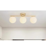 Rsylight Metal Modern Eskitme Kaplama Opal Camlı Tavan Plofyoner 3 LüTavan Avize