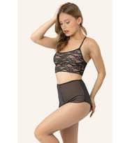 DoReMi Fantezi Transparan Şortlu Bralet Takım (Siyah)