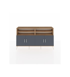 Arges Konsol 6 Raflı 4 Kapaklı 176x30x99 Çam-Antrasit