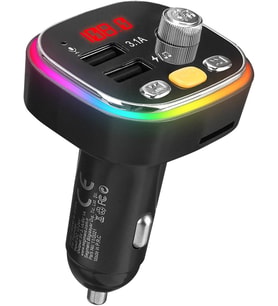 SL-BT306 Çift USB 5V 3.1A Rainbow Işıklı Led Ekran TF Kartlı V5.0 Bluetooth Fm Transmitter
