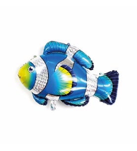 Pazariz Folyo Balon Doğum Günü Balonu Parti Balonu 90 x 71 Cm Mavi Balık