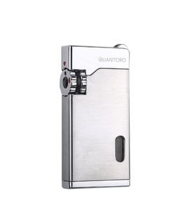 Quantoro Çift Torch Pürmüz Gümüş Metal Puro Çakmağı