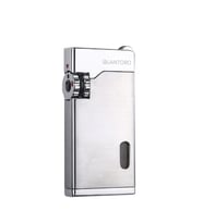 Quantoro Çift Torch Pürmüz Gümüş Metal Puro Çakmağı