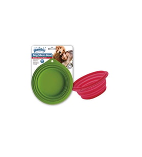 Pawise 11028 Silikon Seyahat Akordiyon Köpek Mama Kabı 500 Ml. Yeşil