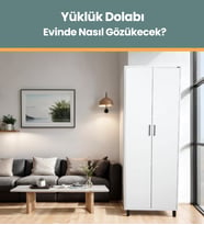 YK Mobilya 2 Kapılı Geniş Beyaz Yüklük Dolabı