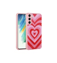Samsung Galaxy S21 FE Uyumlu Kılıf Simli Desenli Kamera Korumalı Parlak Zore Popy Kapak (Kırmızı)