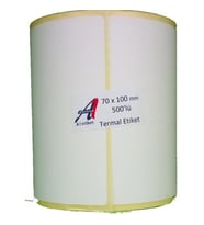 Kirtasiyejet Etiket Termal Etiket 70 x 100 mm 5,000 Adet Termal Barkod Etiketi 500 Sarımlı 10 Rulo