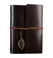 Dodes Büyük Yaprak Desenli Deri Defter