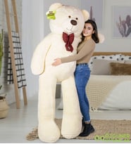 Pandamkee 200 cm Papyonlu Büyük Ayıcık (%100 Yerli) (Krem)