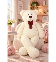 Pandamkee 200 cm Papyonlu Büyük Ayıcık (%100 Yerli) (Krem)