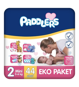Paddlers Bebek Bezi 2 Numara Mini (3-6 Kg) 44 Adet – Eko Paket