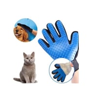Kedi Köpek Tüy Toplayıcı Eldiven Toz Kıl Tüy Toplama Masaj Eldiveni Tarak (Siyah-Mavi)