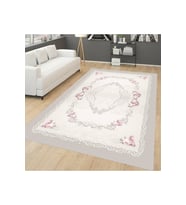 Rovigo Home Dijital Baskı Yıkanabilir Kaymaz Taban Salon Halısı RVG0661 (Krem)