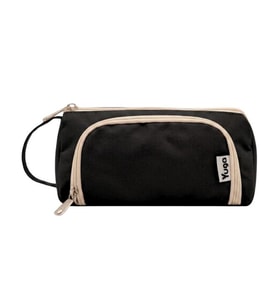 Yuga Üçgen Formlu Çok Bölmeli Geniş Kapasiteli Kumaş Kalemlik 20,5 cm Siyah