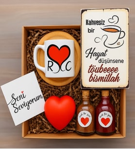 Kalpli Kahve Fincanı Hediye Kutusu