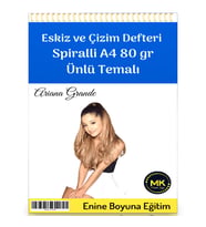 Ariana Grande Temalı Eskiz ve Çizim Defter Spiralli 100 Sayfa A4 80 gr