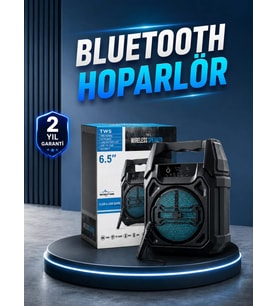 15W Güçlü Ses Çıkışlı Bluetooth Hoparlör FM Radyo ve Mikrofon Destekli