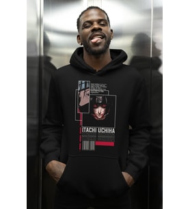 Itachi Uchiha Naruto Baskılı Unisex Oversize Anime Karakter Hoodie