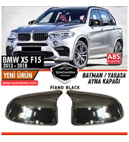 BMW X5 F15 2013-2018 Uyumlu Batman Yarasa Ayna Kapağı Piano Black ABS Plastik Sağ Sol Takım