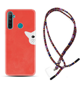 Realme 5i 5 Pro 6i 7 Pro 8 Kılıf Boyun Asklı Rasta Silikon Kedoş 1735