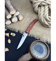 Outdoor Bıçak Piknik Çakısı Kamp Bıçağı 23 cm Sivri Kilitli Deri Kılıf Hediyeli Paduk Ağacı Saplı Katlanabilir Çakı Hediyelik Eşya