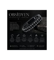Sertifikalı Karlı Obsidyen Disk Model Doğal Taş Erkek Bileklik Kilitli Kapama