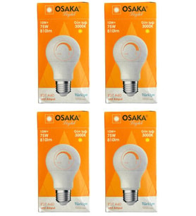 Osaka 10W (75W) 3000K (Günışığı) E27 Duylu Dim Edilebilir Led Ampul (4 Adet)