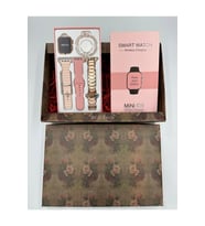 Hediye Kutulu G9 Mini Watch 9 Serisi 41MM "Bileklik Hediyeli" Metal + 2 Adet Silikon Kordonlu (Rose)