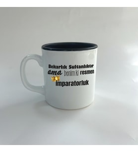 Bekarlık Sultanlıktır Ama Baskılı Siyah Multi Kupa