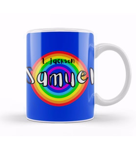 Samuel L Jackson Retro Rainbow Style Kupa Bardak Porselen