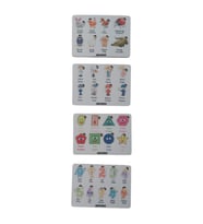 Ahşap Türkçe - İngilizce 4lü Mega Set Bultak Puzzle Sayılar Şekiller Meslekler Hayvanlar (Çok Renkli)