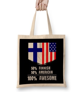 50% Filipino 50% American %100 Awesome Immigrant Bez Çanta Uzun Saplı
