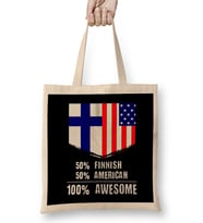 50% Filipino 50% American %100 Awesome Immigrant Bez Çanta Uzun Saplı