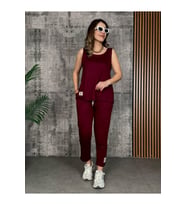 Kadın Askılı Yuvarlak Yaka Viskon Iki Iplik Bluz Ve Eşofman Altı Ikili Takım