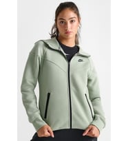 Nike Sportswear Tech Fleece Full Zip Hoodie Dark Heather Black Kadın Kapüşonlu Sweatshirt Su Yeşili