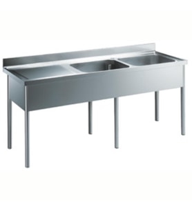 Electrolux Professional 2 Evyeli Tezgah, Evyeler 500x600x300mm, Damlalığı Solda - 2100 Mm LG2126SXEN