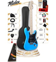 Midex RPH-30BL Maple Klavye Strat Kasa SSS Elektro Gitar Seti