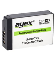ayex LP-E17 Batarya – Canon EOS RP, R100, R50, R8, 77D, 750D, 760D, 800D, 850D, M3, M5, M6 Mark II ile Uyumlu (Siyah)