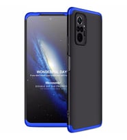Microsonic Xiaomi Redmi Note 10 Pro Kılıf Double Dip 360 Protective Siyah Mavi