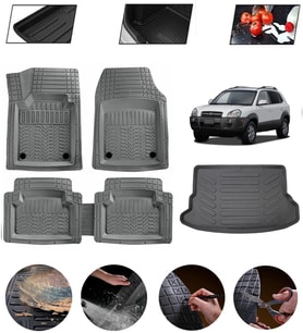 Hyundai Tucson 2005-2010 Uyumlu Paspas Araca Özel Bagaj Havuzu MBS Gri