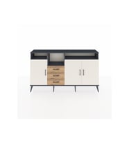 Arges Konsol 5 Raflı 3 Çekmeceli 3 Kapaklı 176x30x99 Antrasit-Aytaşı/Çam