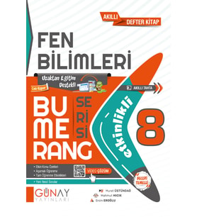 Günay Yayınları Güncel 8. Sınıf Fen Bilimleri Bumerang Etkin Konu Anlatımlı Soru Bankası Yeni (Çok Renkli)