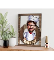BK Gift Kişiye Özel Chef Karikatürlü 3D Ahşap Tablo, Sevgiliye Hediye, Arkadaşa Hediye, Yıl Dönümü Hediyesi, Doğum Günü Hediyesi-1
