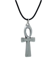 Nil'in Anahtarı - Ankh AnahtarıDeri ip Kolye - Gümüş Kaplama - Kadın Erkek Kolye - No:784