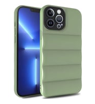 Uyumlu Model Apple iPhone 12 Pro Max Kılıf Dalgalı Lensli Kapak (Açık Yeşil)