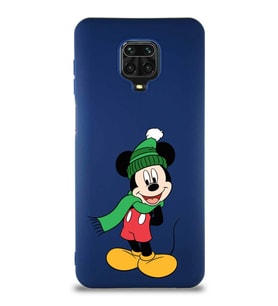 Xiaomi Redmi Note 9 Pro Soft Premier Kapak Mickey Mouse-G Tasarımlı Silikon Kılıf - Lacivert (Şeffaf)