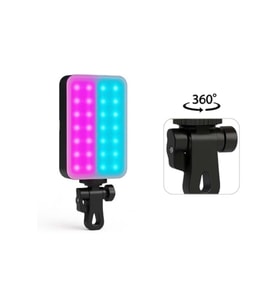 Mini RGB LED Selfie Işığı, Taşınabilir Clip-Fill, Renkli ve Parlak 1198781