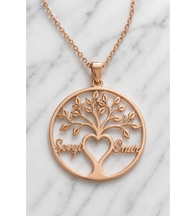 Kalpten Yeşeren Sevgi Gümüş Kolye - Rose