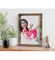 BK Gift Kişiye Özel Kadın Patroniçe Karikatürlü 3D Ahşap Tablo, Sevgiliye Hediye, Arkadaşa Hediye, Yıl Dönümü Hediyesi, Doğum Günü Hediyesi-1